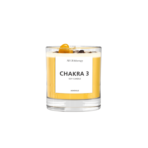 Chakra 3 Tiger Eye Gemstone Candle