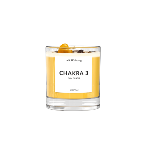 Chakra 3 Tiger Eye Gemstone Candle