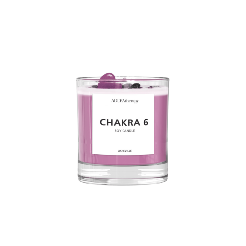 Chakra 6 Amethyst & Tourmaline Gemstone Candle