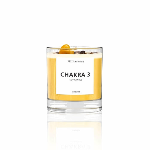 Chakra 3 Tiger Eye Gemstone Candle