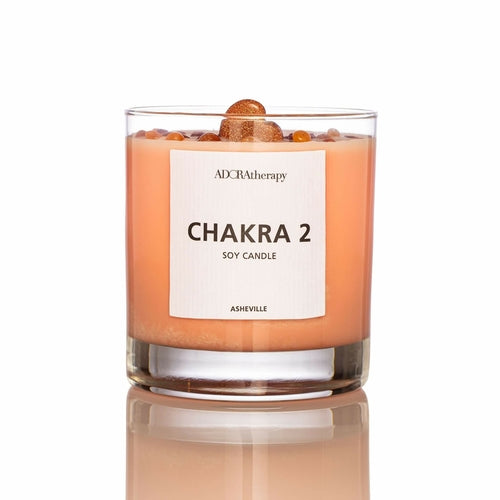 Chakra 2 Sunstone Gemstone Candle