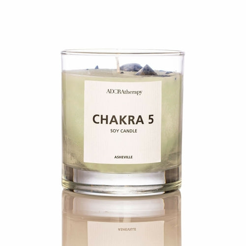 Chakra 5 Lapis Lazuli Gemstone Candle